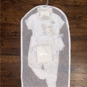 White Baby Outfit with Embroidered Details